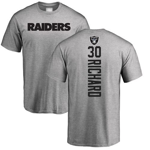 Men Oakland Raiders Ash Jalen Richard Backer NFL Football #30 T Shirt->nfl t-shirts->Sports Accessory